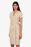 Max Mara Khaki Short Sleeved Belted Wrap Mini Dress Estimated Size S