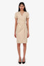 Max Mara Khaki Short Sleeved Belted Wrap Mini Dress Estimated Size S