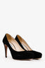 Prada Black Suede Platform Heels Size 38.5