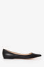 Jimmy Choo Black Nappa Leather Pointed Toe Flats Size 38.5