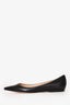 Jimmy Choo Black Nappa Leather Pointed Toe Flats Size 38.5