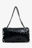 Pre-Loved Chanel™ 2008-09 Black/Silver Sequin Flap CC Logo Shoulder Bag