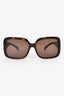 Pre-Loved Chanel™ Dark Brown Tortoise Crystal Embellished CC Sunglasses