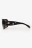 Pre-Loved Chanel™ Dark Brown Tortoise Crystal Embellished CC Sunglasses