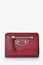 Balenciaga Bordeaux Leather Mini Tri Fold Neo Classic Leather City Wallet