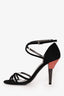 Prada Black Suede Pink/Grey Heels Size 39
