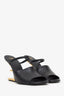 Fendi Black Leather F 'Fendi First' Mule Heels Size 38.5