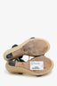 Alexander McQueen Black Leather Chain Skull Ankle Strap Espadrille Wedges Size 38