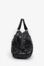 Prada Black Patent Leather Chevron Quilted Large Dome Tote Bag