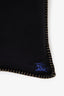 Burberry Black Cashmere Logo Embroidery Pillow