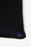 Burberry Black Cashmere Logo Embroidery Pillow
