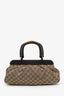 Gucci Beige GG Canvas Wooden Handle Satchel