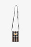 Burberry Brown Elizabeth Check Phone Pouch Shoulder Bag