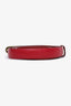 Salvatore Ferragamo Red Leather Long Rectangle Buckle Belt