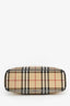 Burberry Beige Tartan Patterned Coated Leather Tote