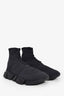 Balenciaga Blue Knit 'Speed 2.0' Lace Up Sneakers Size 45 Mens