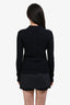 Miu Miu Blue Cashmere Logo Collared Button Down Sweater Size 36
