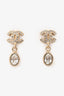Pre-Loved Chanel™ Gold Tone Crystal Embellished CC Drop Earrings