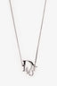 Christian Dior Rhodium Metal 'Dior' Necklace