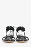Pre-Loved Chanel™ Black Camellia Detail Jelly Sandals Size 36