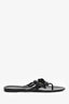 Pre-Loved Chanel™ Black Leather Camellia Ankle Strap Sandals Size 39