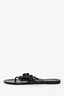 Pre-Loved Chanel™ Black Leather Camellia Ankle Strap Sandals Size 39
