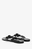 Pre-Loved Chanel™ Black Leather Camellia Ankle Strap Sandals Size 39