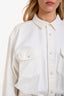 Sacai White Denim Button Down Mini Hybrid Shirt Dress Size 3