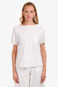 Hermès White Cotton Short Sleeve Embroidered Pocket T-Shirt Size 34