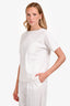 Hermès White Cotton Short Sleeve Embroidered Pocket T-Shirt Size 34