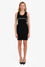 Givenchy Black Ribbed Cotton Logo Sleeveless Dress Size S