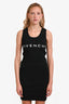 Givenchy Black Ribbed Cotton Logo Sleeveless Dress Size S