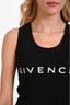 Givenchy Black Ribbed Cotton Logo Sleeveless Dress Size S