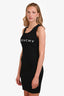 Givenchy Black Ribbed Cotton Logo Sleeveless Dress Size S