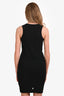 Givenchy Black Ribbed Cotton Logo Sleeveless Dress Size S