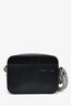 Kara Black Leather 'Cobra' Crossbody Bag With Crystal Embellished Strap