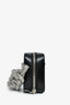 Kara Black Leather 'Cobra' Crossbody Bag With Crystal Embellished Strap