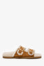 Fendi Brown Suede Shearling Sandals Size 36