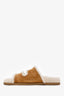 Fendi Brown Suede Shearling Sandals Size 36