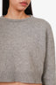 Brunello Cucinelli Grey Glitter Cashmere Knit Cropped Sweater Size S