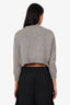 Brunello Cucinelli Grey Glitter Cashmere Knit Cropped Sweater Size S