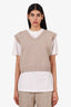Ba&sh Beige Wool Knitted Vest Size M