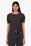 Sablyn Dark Grey Cashmere Knitted Short Sleeve Top Size L