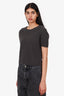 Sablyn Dark Grey Cashmere Knitted Short Sleeve Top Size L
