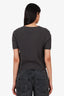 Sablyn Dark Grey Cashmere Knitted Short Sleeve Top Size L