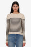 Khaite Beige/Black Cashmere Striped Sweater Size XS