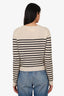 Khaite Beige/Black Cashmere Striped Sweater Size XS