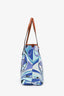 Emilio Pucci Blue Leather Printed Tote Bag