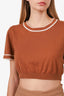 Max Mara Brown Cotton 'Uscio' Cropped Shirt Size L
