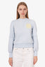 Ganni Blue Cotton 'Isoli' Open-Back Sweatshirt Size S